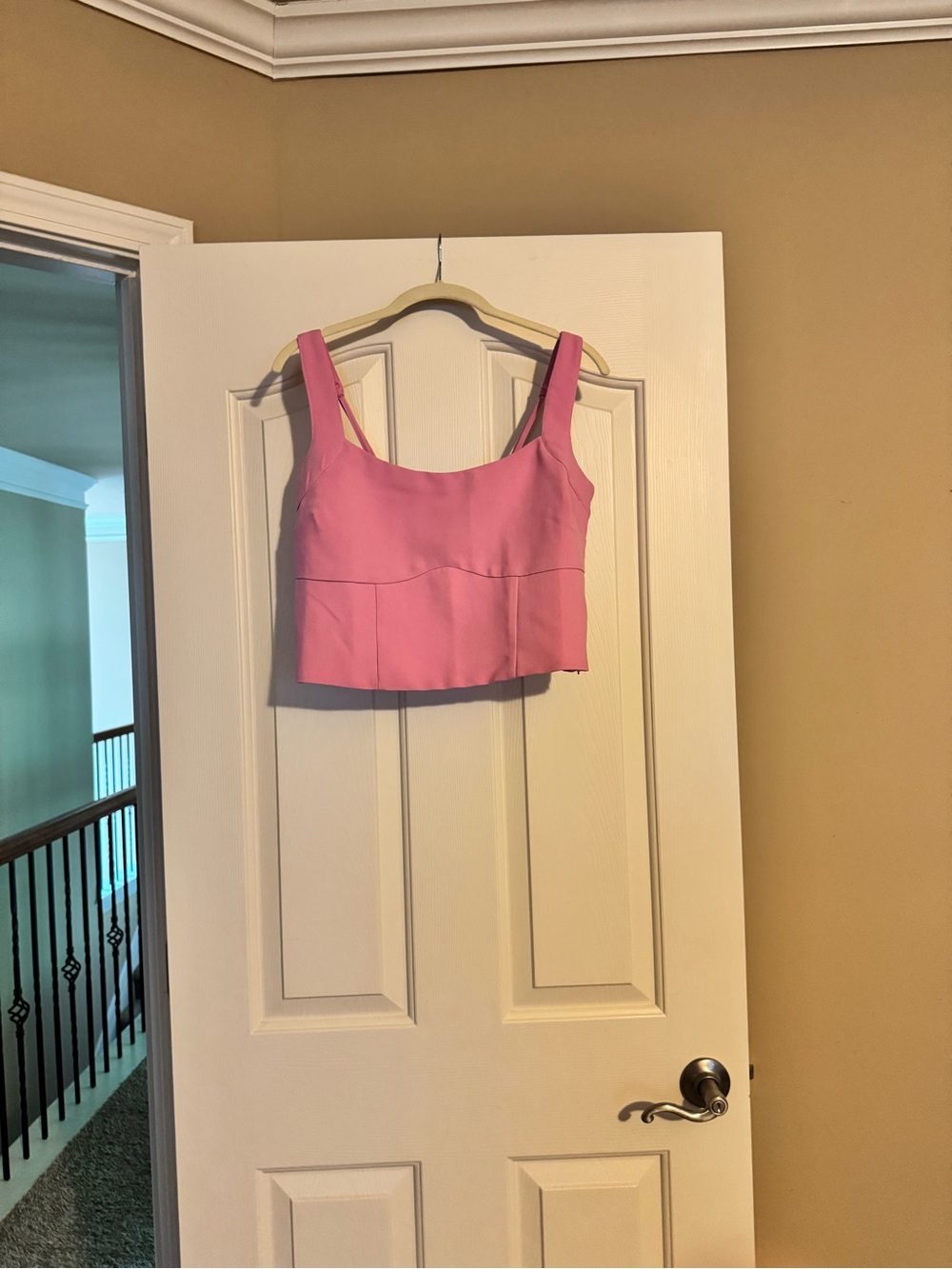 Abercrombie & Fitch Pink Cropped Square-Neck Tank
